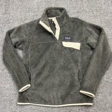 Patagonia Fleece Pullover Womens Large Gray Snap T Polartec Thermal Pro