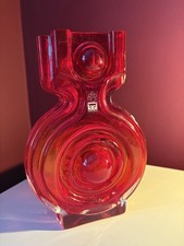 Original Riihimaki Helena Tynell Aitanlukko Padlock Vase 1968-74 in red (RARE)
