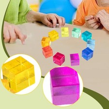 100Pcs Rainbow Acrylic Cubes