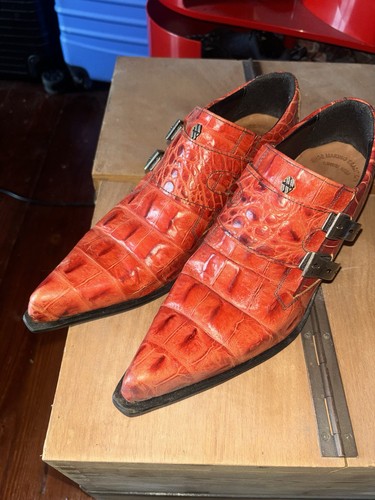 New rock red leather cowboy - new,
