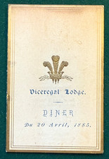 Antique Victorian Royal Menu