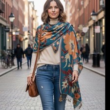 Gold Coast Shawl Fringe Wrap