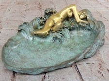 ART NOUVEAU LADY LOTUS STATUE