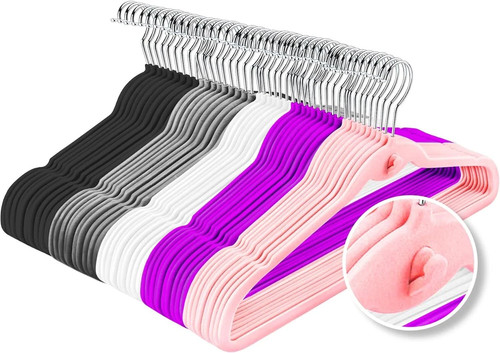 Multi color velvet hangers - multi-color,