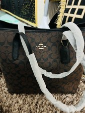 Coach City Tote Shoulder Bag (Black & Coffee)