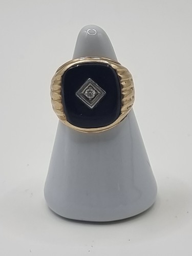 10k gold onyx and diamond - 10k,