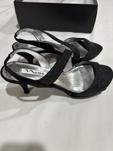 Nina black glitter - nina, strappy