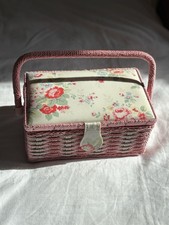 Cath Kidston Pink Floral Sewing Basket Sewing Box Storage Box great condition