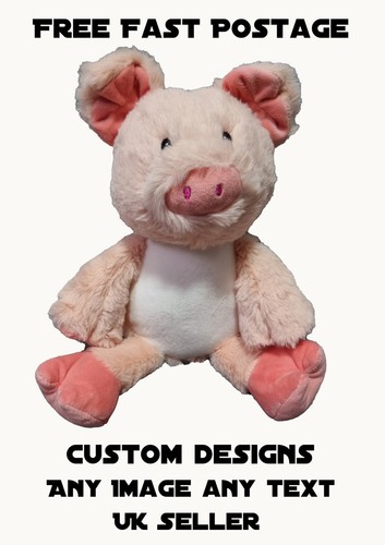 Personalised pink pig teddy - pink,