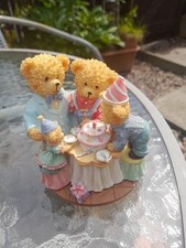 Avon Theodore And Sarah Vintage Bear Collection "Birthday Bears" Excellent
