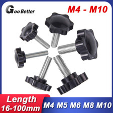 M4 M5 M6 M8 M10 Plastic Rosette Pentagram Star Thumb Screws Hand Grip Knob Bolts