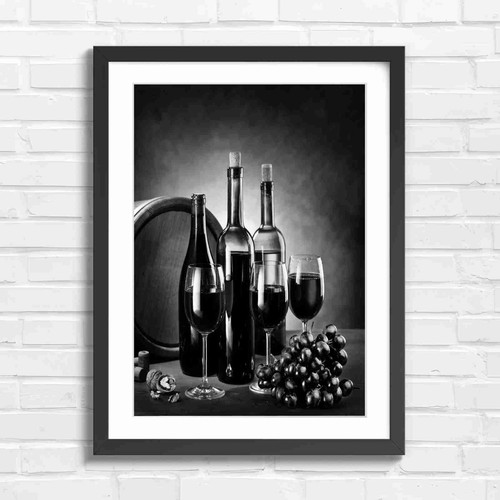 Wine bottles and grapes with - grapes,