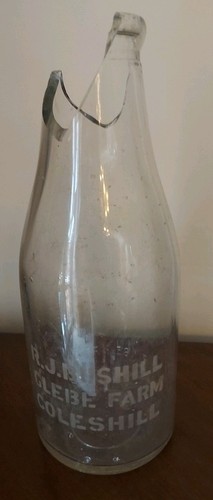 Rare vintage etched - large, milk