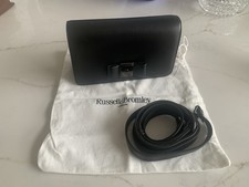 £225 BNNT RUSSELL AND BROMLEY Impact black leather clutch/shoulder bag