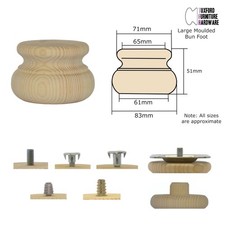 Large Wooden Pine Moulded Bun