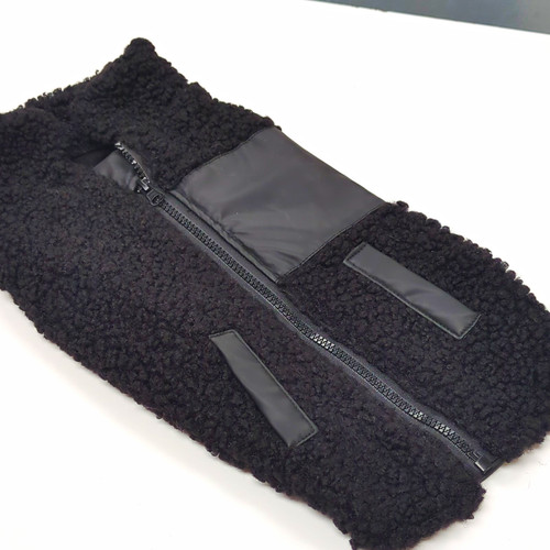 Black unisex dog coat jacket - black,