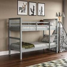 SALE Bunk Bed High Twin Sleeper Solid Wood Frame Slats Children Kids Single Grey