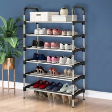 6 Tier Shoe Rack Stand Heavy Duty Sturdy Storage Self Organiser Space Saving UK