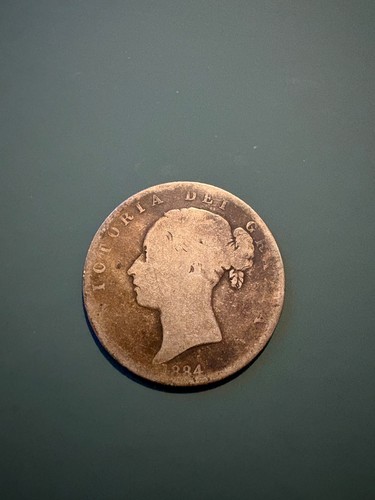1884 half crown - half, queen