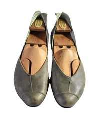 Think! Designer Brand Womens Sage Green Leather Ballet Shoes UK 8