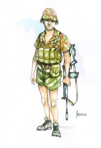 Original military painting - military,