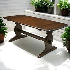 Ercol Elm Dining Table Plank Top Retro Traditional Dark Finish FREE UK Delivery*