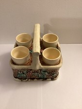 Antique Majolica 4 Egg Cup