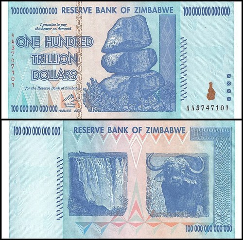 Zimbabwe 100 trillion dollars - zimbabwe,