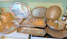 JOB LOT VINTAGE SILVER PLATED ITEMS - SERVING TRAYS