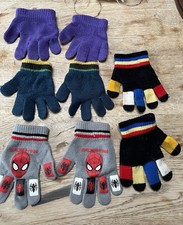 Kids Magic Gloves- 4 Pairs (Spider-Man, Purple, Blue With Stripes And Black)