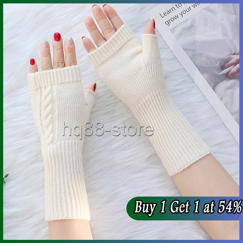 Women warm knitted gloves - women,