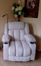 'New Recliner Riser Electric Fabric Chair, Massages, Heat Functions & Storage.