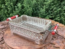 CHRISTOPHER DRESSER Style Art Deco Silver Plated Butter Dish by LEWBURY c1920