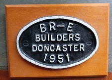 Railwayana BR-E Builders Plate