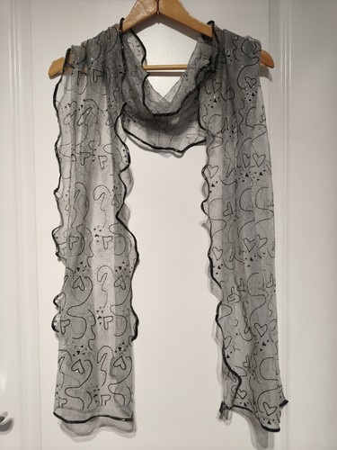 Womens grey sheer mesh scarf - womens,