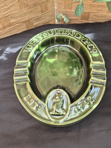 Vintage green ceramic - green, ashtray
