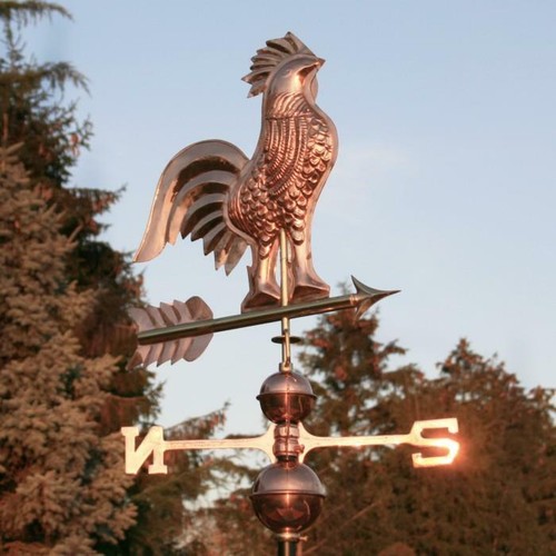 Polished copper rooster - copper,