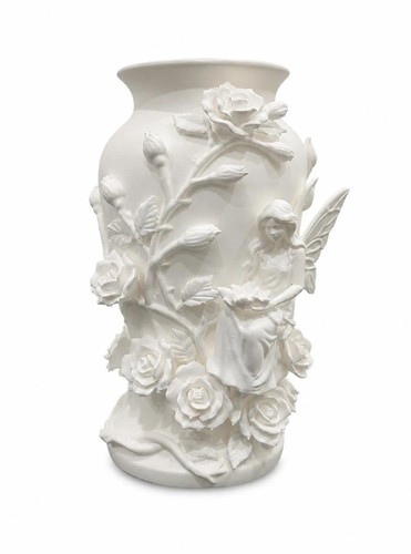 White fairy vase - white, floral