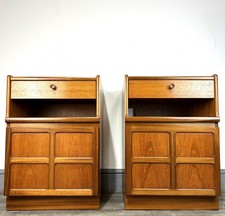 Stylish Pair Teak Mid Century Bedside Cabinets Nathan Furniture 1970's