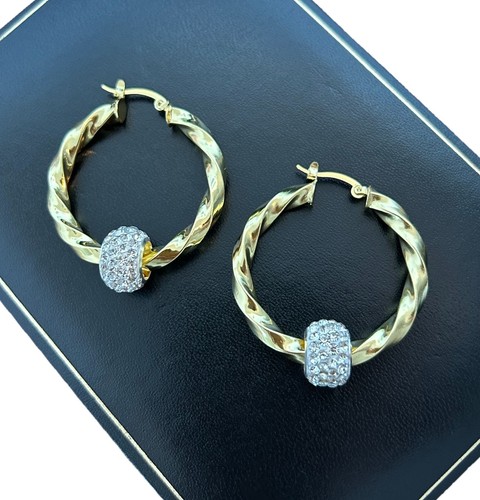 Twist hoop earrings 40mm - hoop,