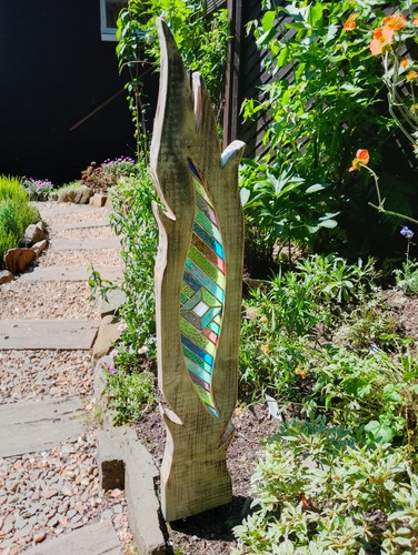 Stained glass garden - glass, sculpture