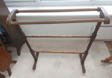 Antique Victorian wooden towel rail,  Country House, floor standing