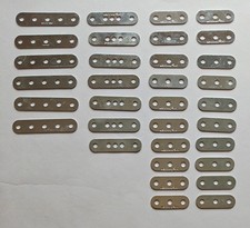 Selection of thirty three shorter length Meccano zinc-plated Perforated Strips