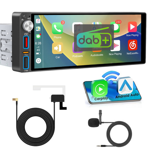1din wireless apple - 6.9",