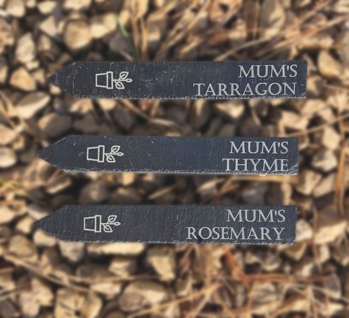 Personalised slate herb plan