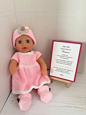 Peterkin Baby Doll (Preloved) New Handknit Pink Outfit & Adoption Certificate