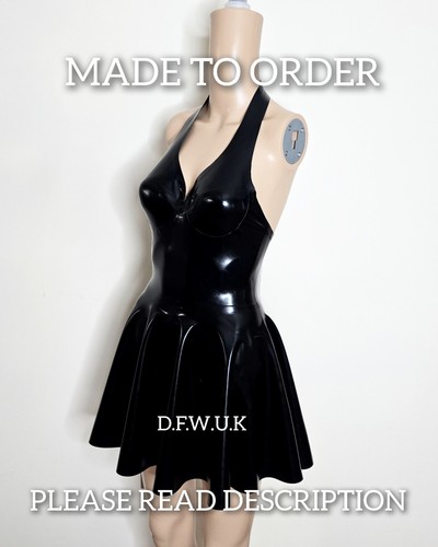 Skater dress black latex - skater,