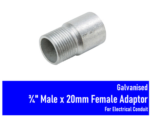 Male x 20mm female - ¾",