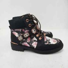 Ted Baker WOMEN'S RARE ankle  Boots Size UK 5 Floral Black RMF19-GB