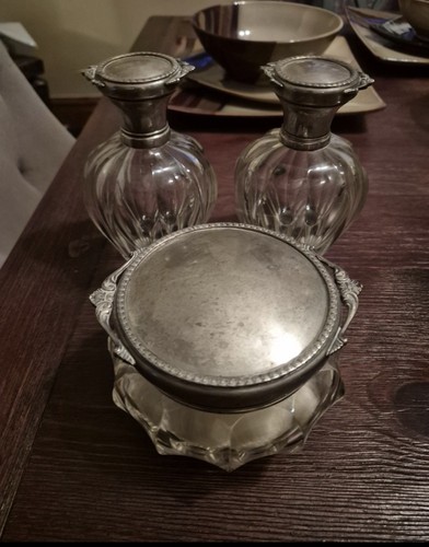 Antique perfume powder set - perfume,